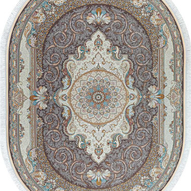 Ковер персидский G144 Mashad 1500 (Акрил, розовый) овальный