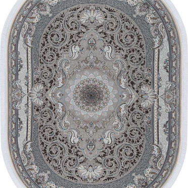 Иранский ковер овальный Iran Mashad 1500 G144 (Акрил, серый)