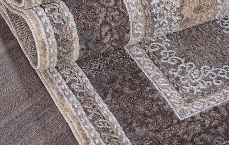 Ковер турецкий прямоугольный 04037C GREY / BROWN - коллекция ARMINA