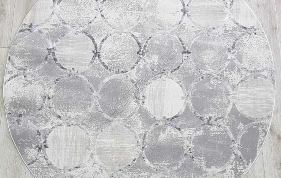 Круглый ковер 36444B DAIRE GREY / L.GREY рисунок круги
