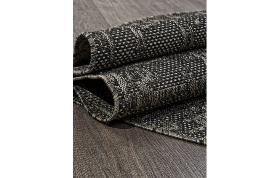 Ковер S136 - BLACK-GRAY - Овал - коллекция KAIR