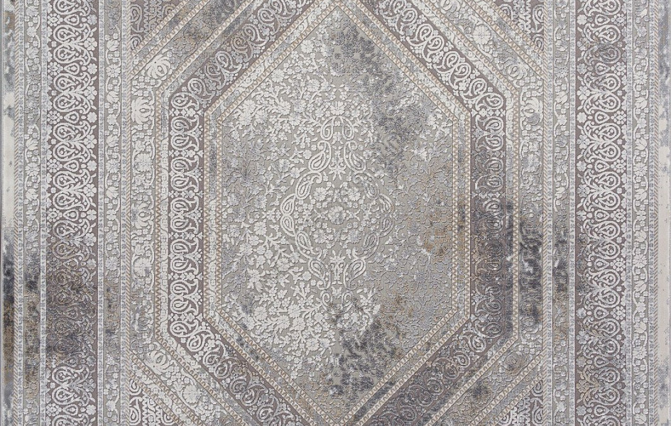Ковер 00524 - GREY / CREAM - Прямоугольник - коллекция DUBAI
