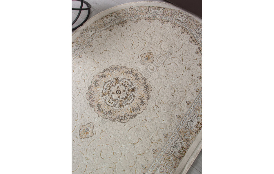 Ковер M107A - CREAM / CREAM - Овал - коллекция ZARINA