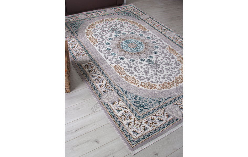 Ковер F638 - GREEN-BLUE - Прямоугольник - коллекция HALIF